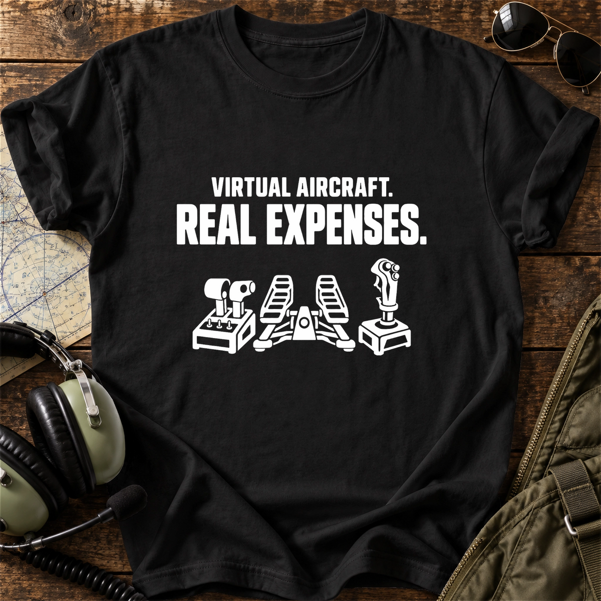 Virtual Aircraft. Real Expenses. T-Shirt