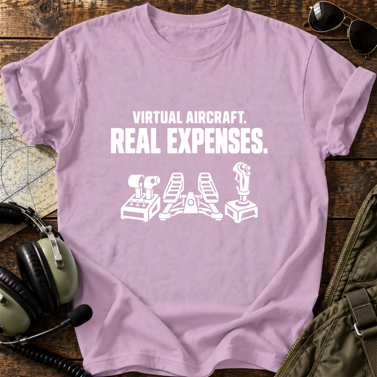 Virtual Aircraft. Real Expenses. T-Shirt