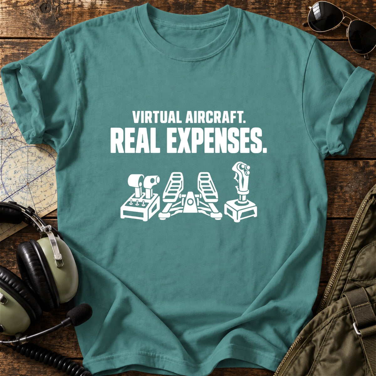 Virtual Aircraft. Real Expenses. T-Shirt