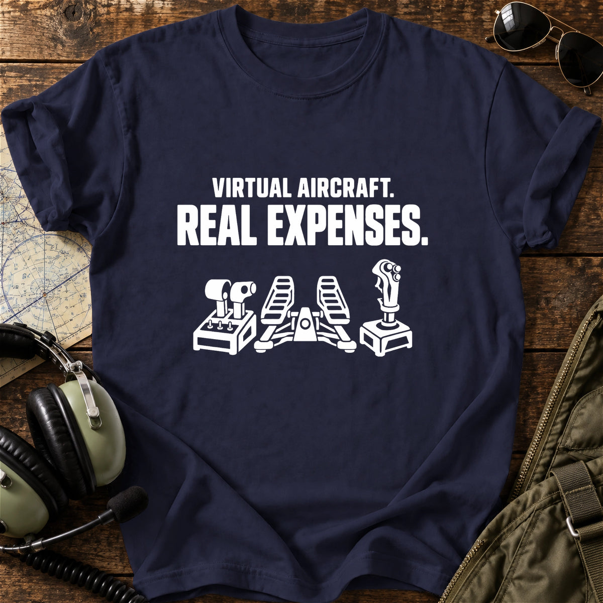Virtual Aircraft. Real Expenses. T-Shirt