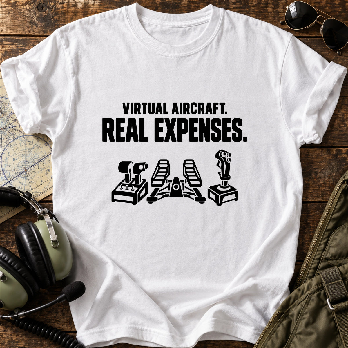 Virtual Aircraft. Real Expenses. T-Shirt