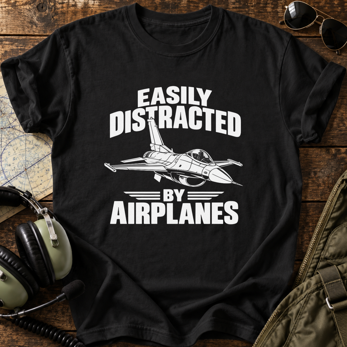 Easily Distracted by Airplanes T-Shirt