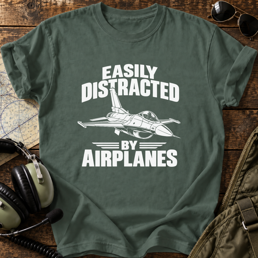 Easily Distracted by Airplanes T-Shirt