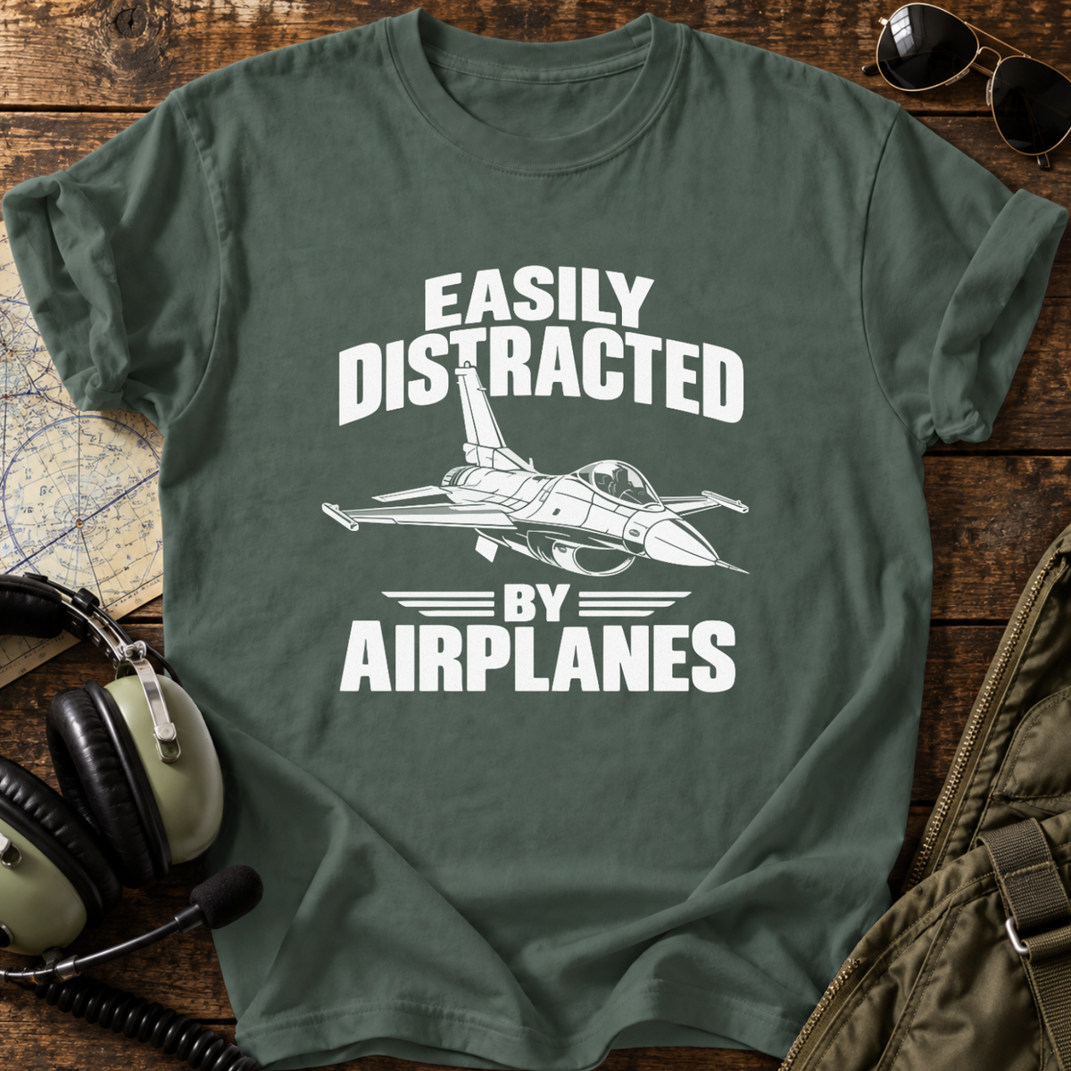 Easily Distracted by Airplanes T-Shirt