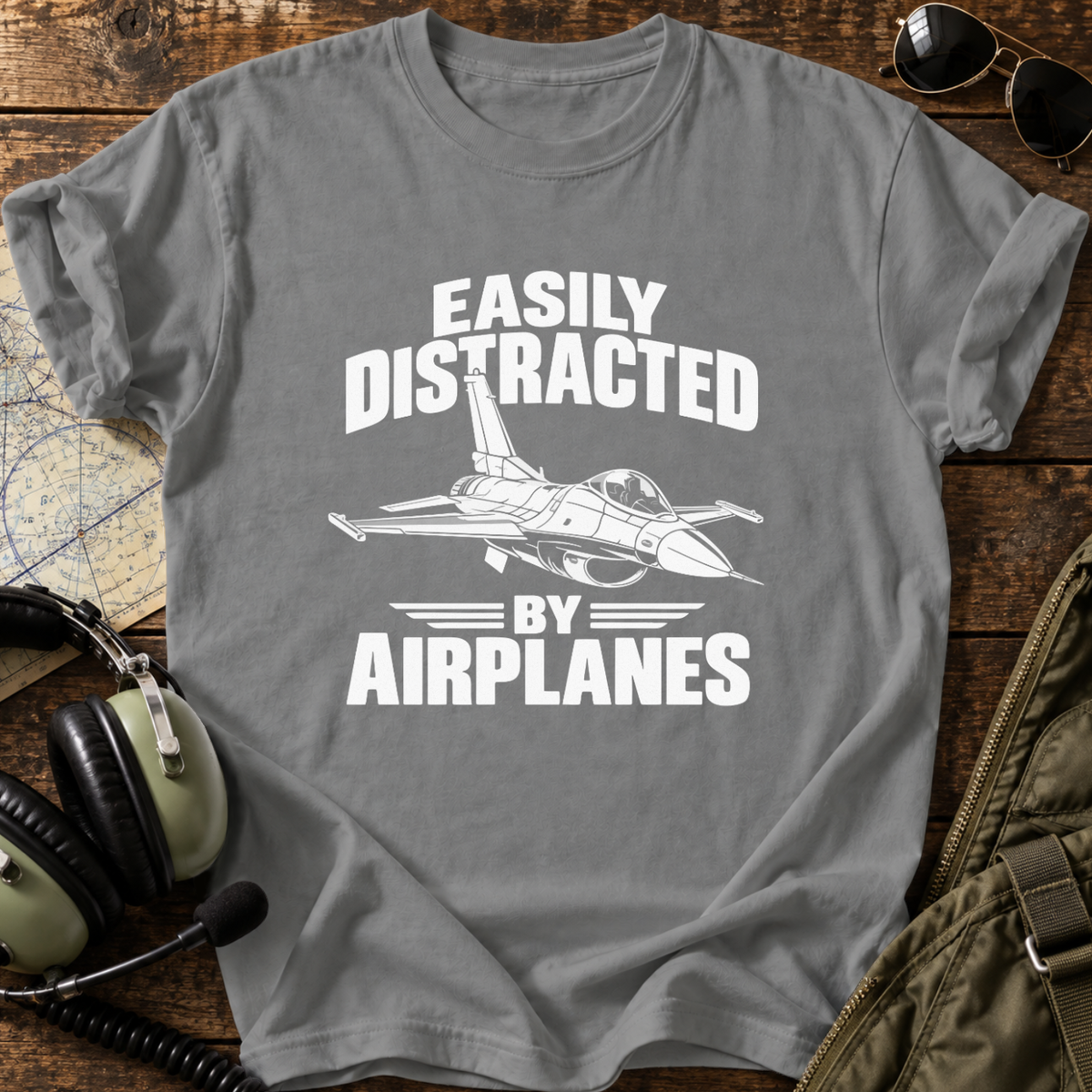 Easily Distracted by Airplanes T-Shirt