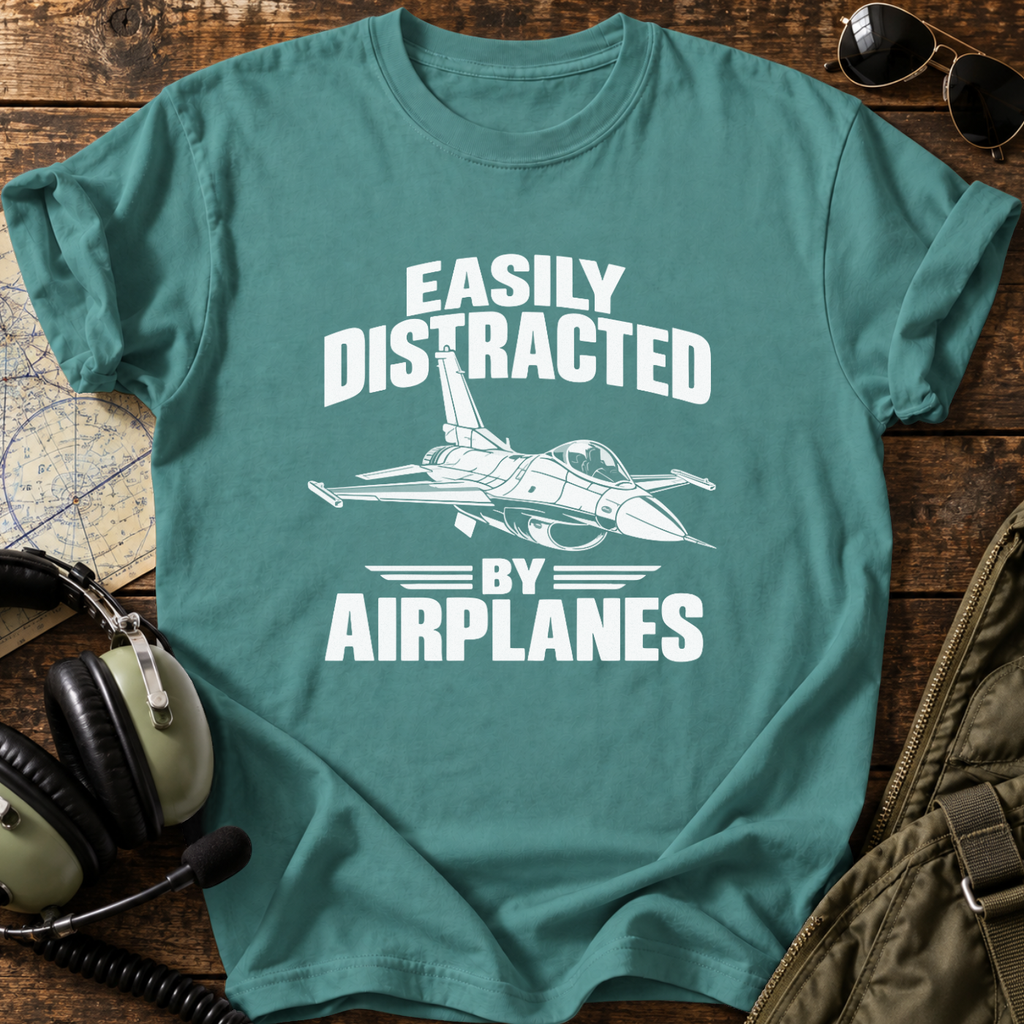 Easily Distracted by Airplanes T-Shirt