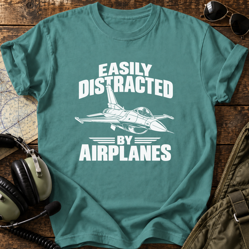 Easily Distracted by Airplanes T-Shirt